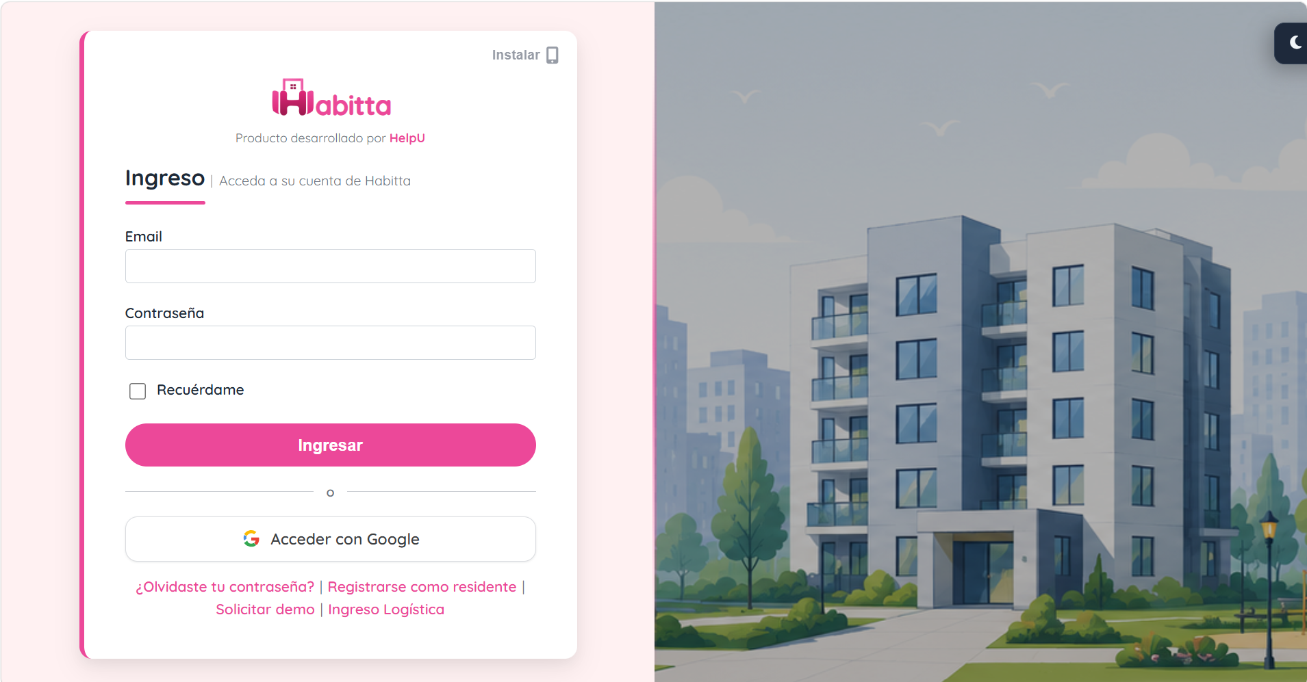 Vista de Habitta con estilo Rosa